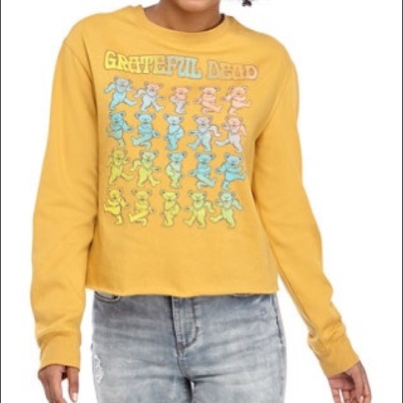 Grateful Dead Long Sleeved Crop Graphic Sweatshirt - Picture 2 of 5